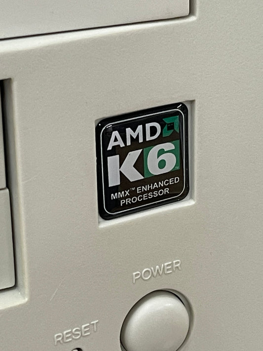 AMD K6 "MMX Enhanced" Case Badge Sticker - DOME Black