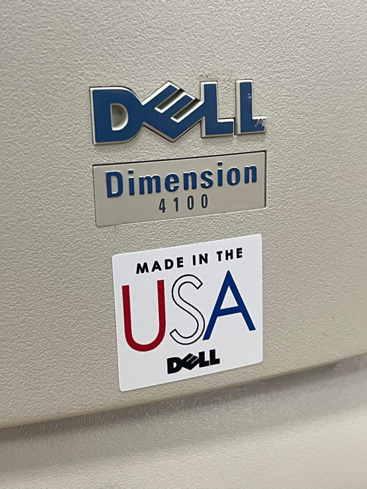 DELL “Made in the USA” Early OEM Style Sticker - White