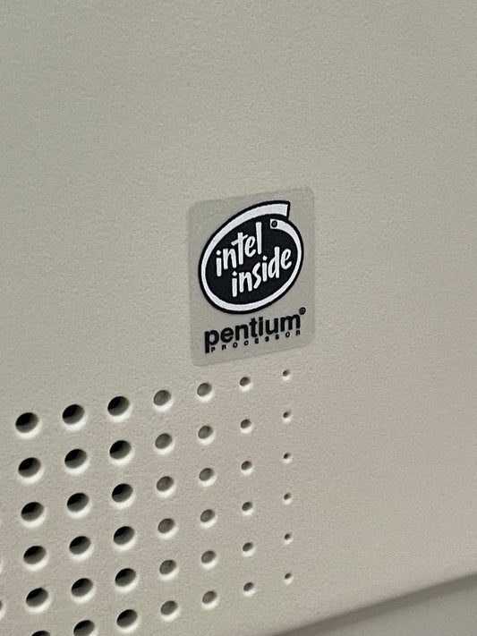Pentium (Early) Case Badge Sticker B&W - Clear