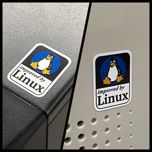 Linux Improved Color Penguin Logo Case Badge Sticker - White
