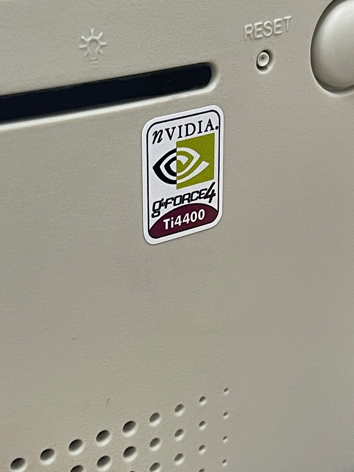 Nvidia Geforce4 Ti4400 Video Graphics Case Badge Sticker - White