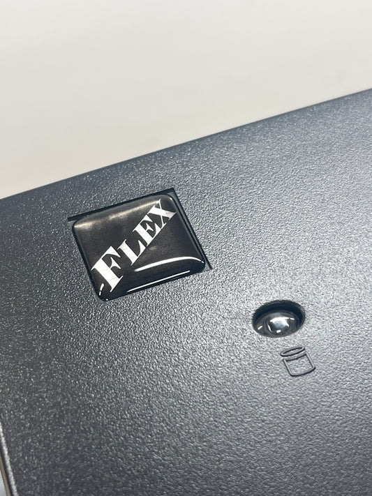 Because > FLEX < Case Badge Sticker - Dome