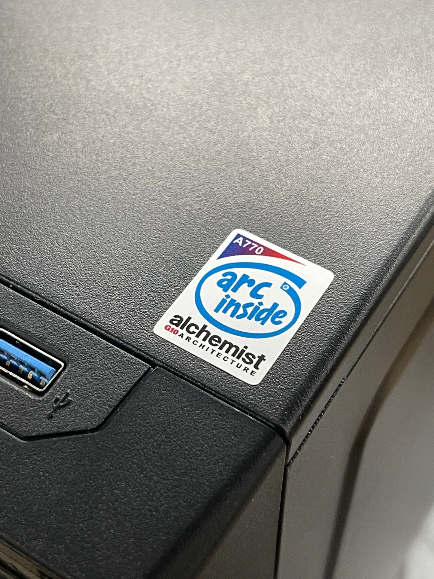 Intel “ARC Inside” 770 Graphics Alchemist Case Badge Sticker - White