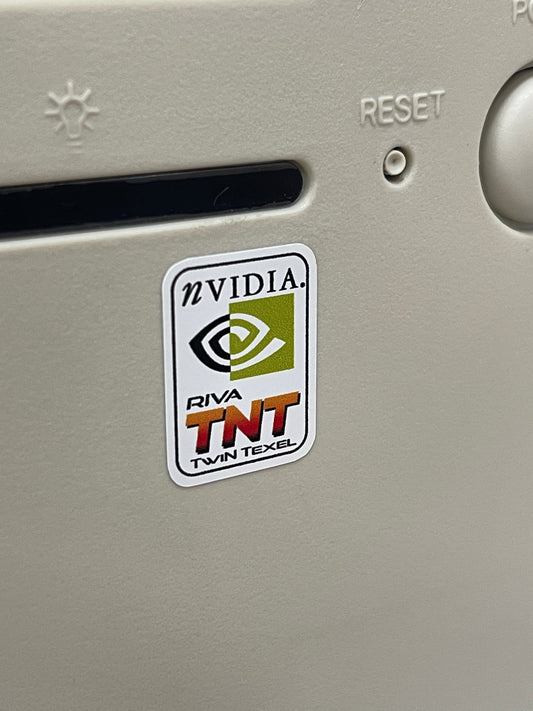 Nvidia Riva TNT Video Graphics Case Badge Sticker - White