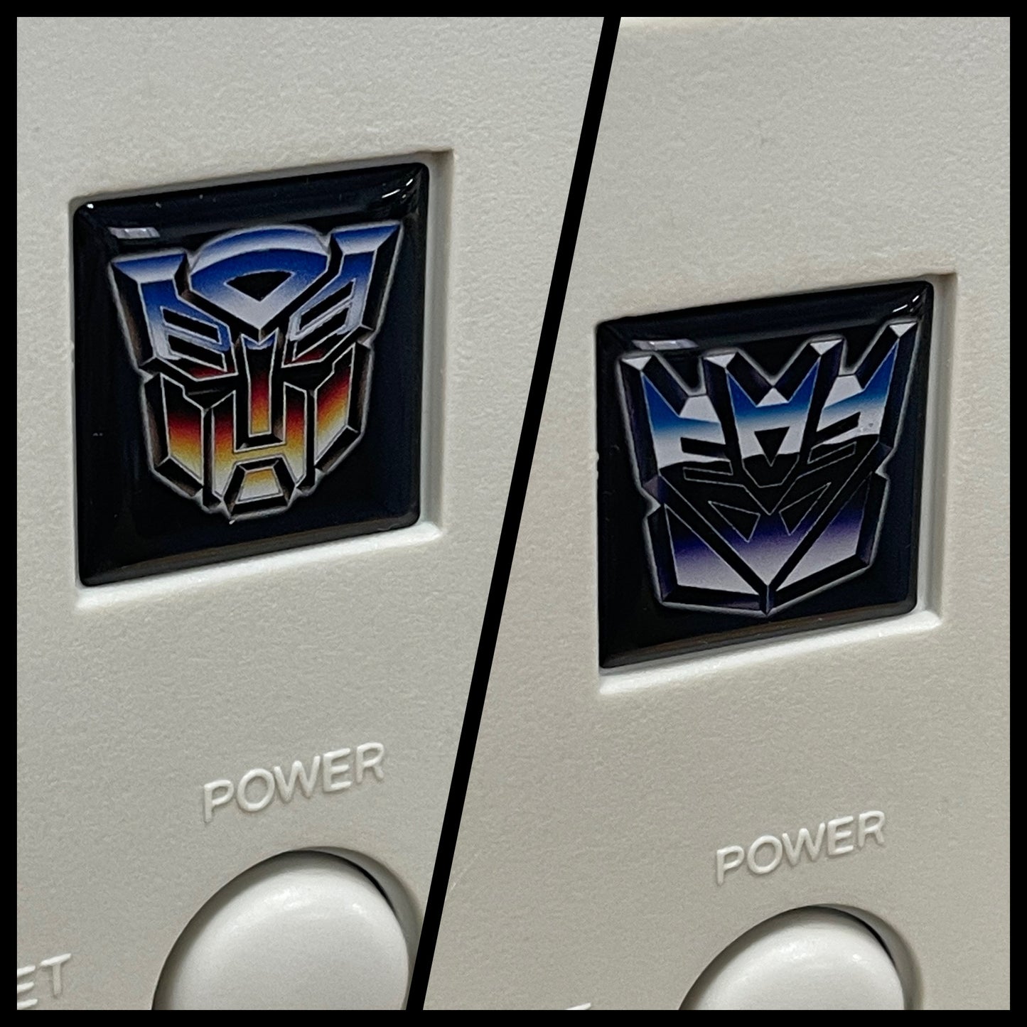 > Transformers < Decepticon Logo Case Badge Sticker - Dome Black