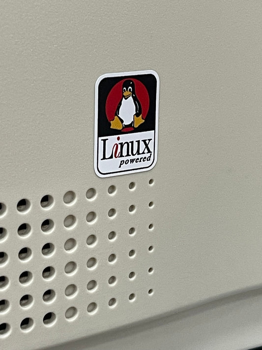 Linux Powered Tux Color Penguin Logo Case Badge Sticker - White