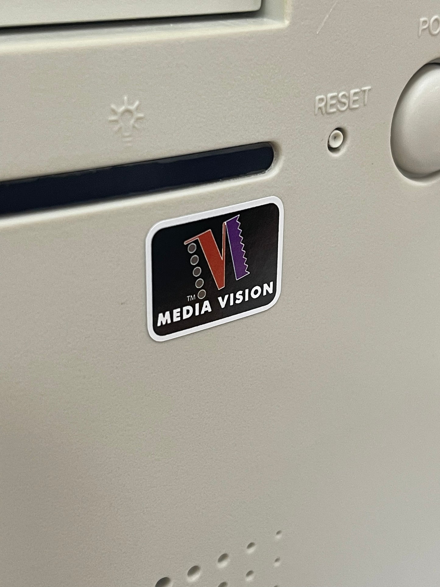 Media Vision Sound Audio Logo Case Badge Sticker - Black