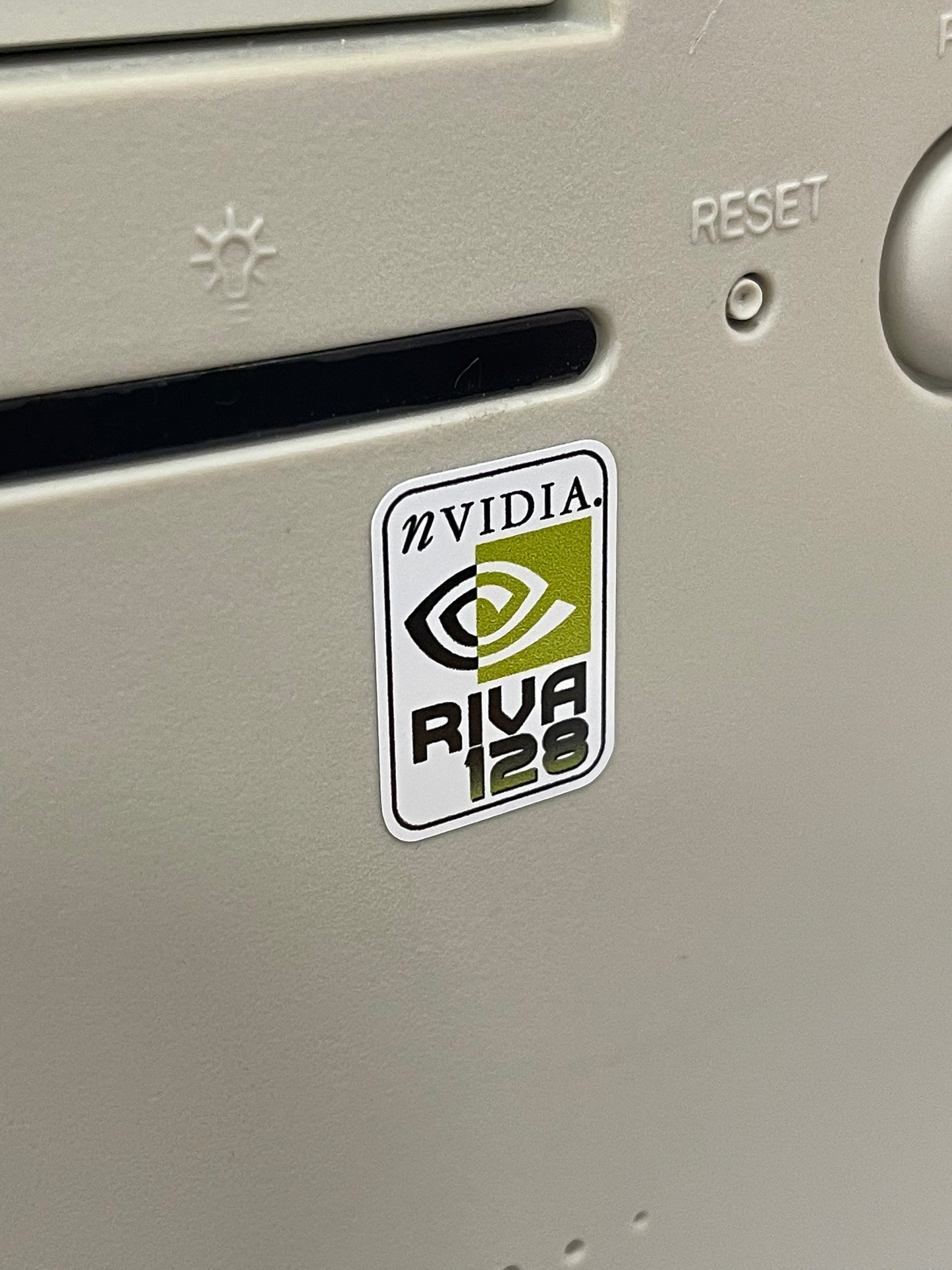 Nvidia RIVA 128 Video Graphics Case Badge Sticker - White