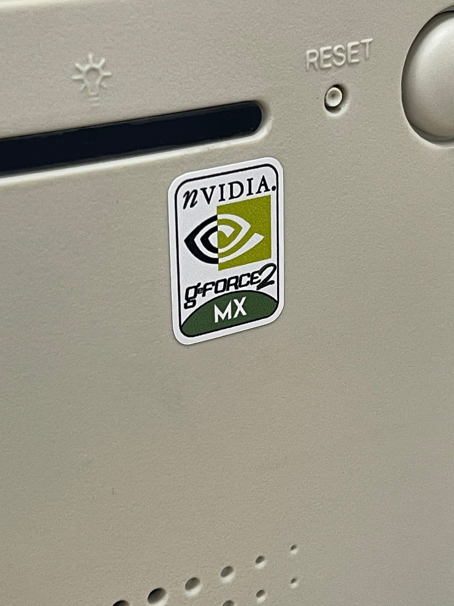 Nvidia Geforce2 MX Video Graphics Case Badge Sticker - White
