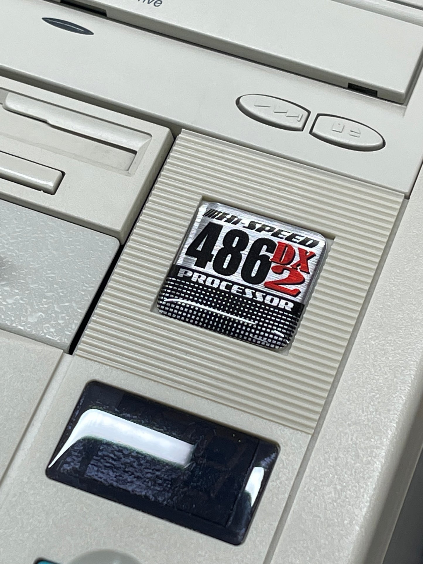 486 DX2 -Silver- Case Badge Sticker DOMED