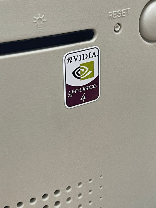 Nvidia Geforce4 General Video Graphics Case Badge Sticker - White