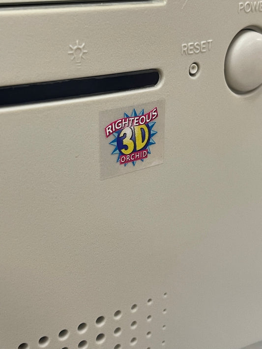 Orchid Righteous 3D Voodoo 3DFx Video Graphics Case Badge Sticker - Clear