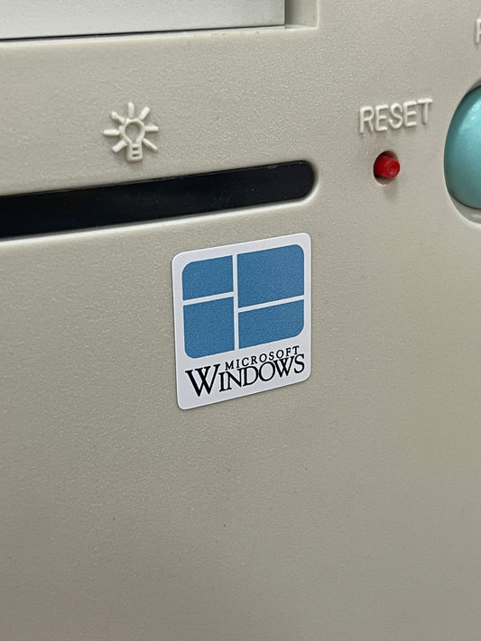Windows 1.0 OG Logo Case Badge Sticker  - White