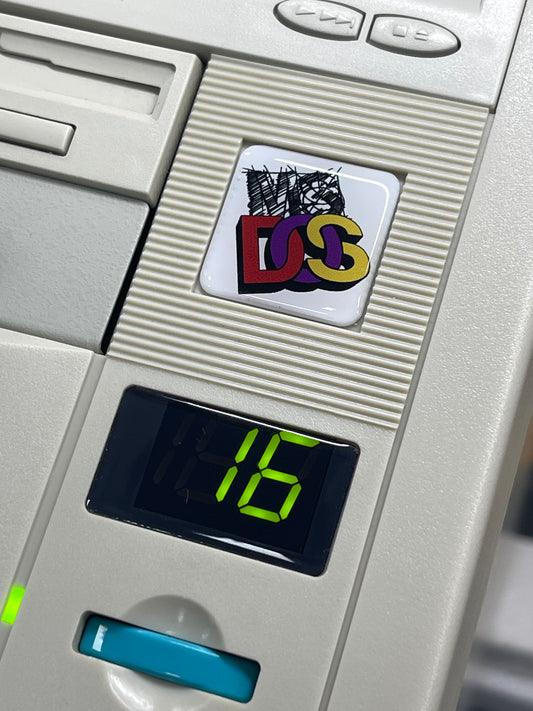 MS-DOS Color Logo Case Badge Sticker v1 - DOMED