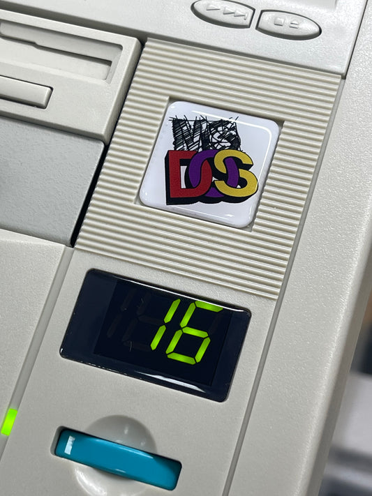 MS-DOS MSDOS Color Logo Case Badge Sticker v1 - DOMED