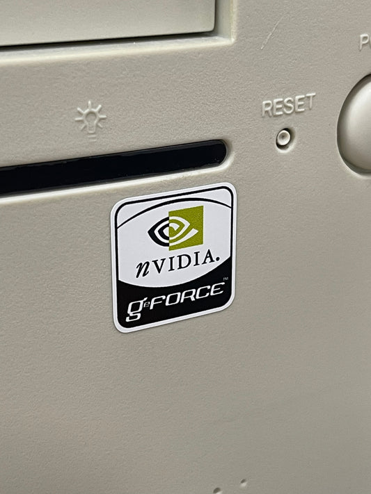 Nvidia Geforce General Video Graphics Case Badge Sticker - White SQ