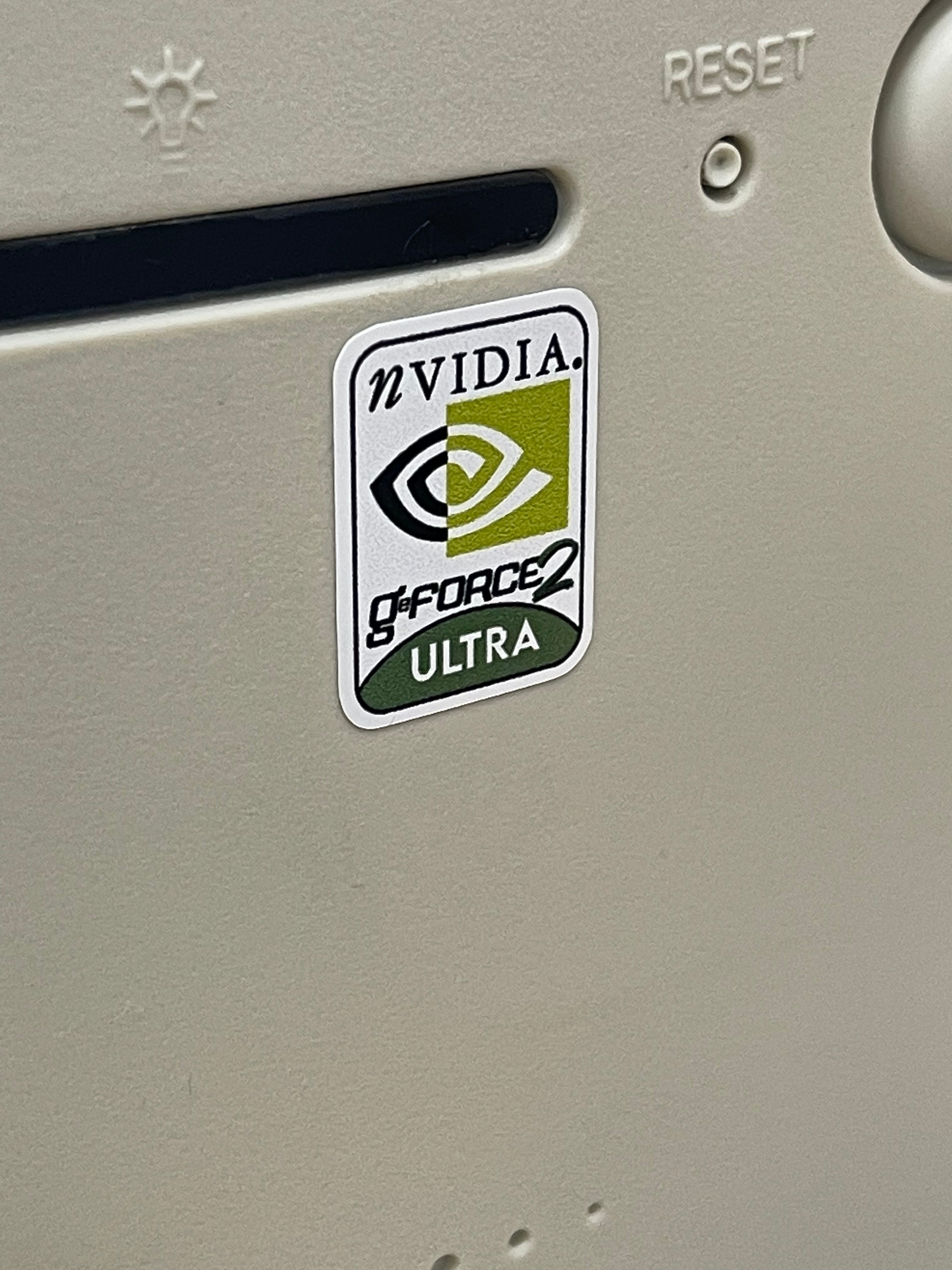Nvidia Geforce2 ULTRA Video Graphics Case Badge Sticker - White ...