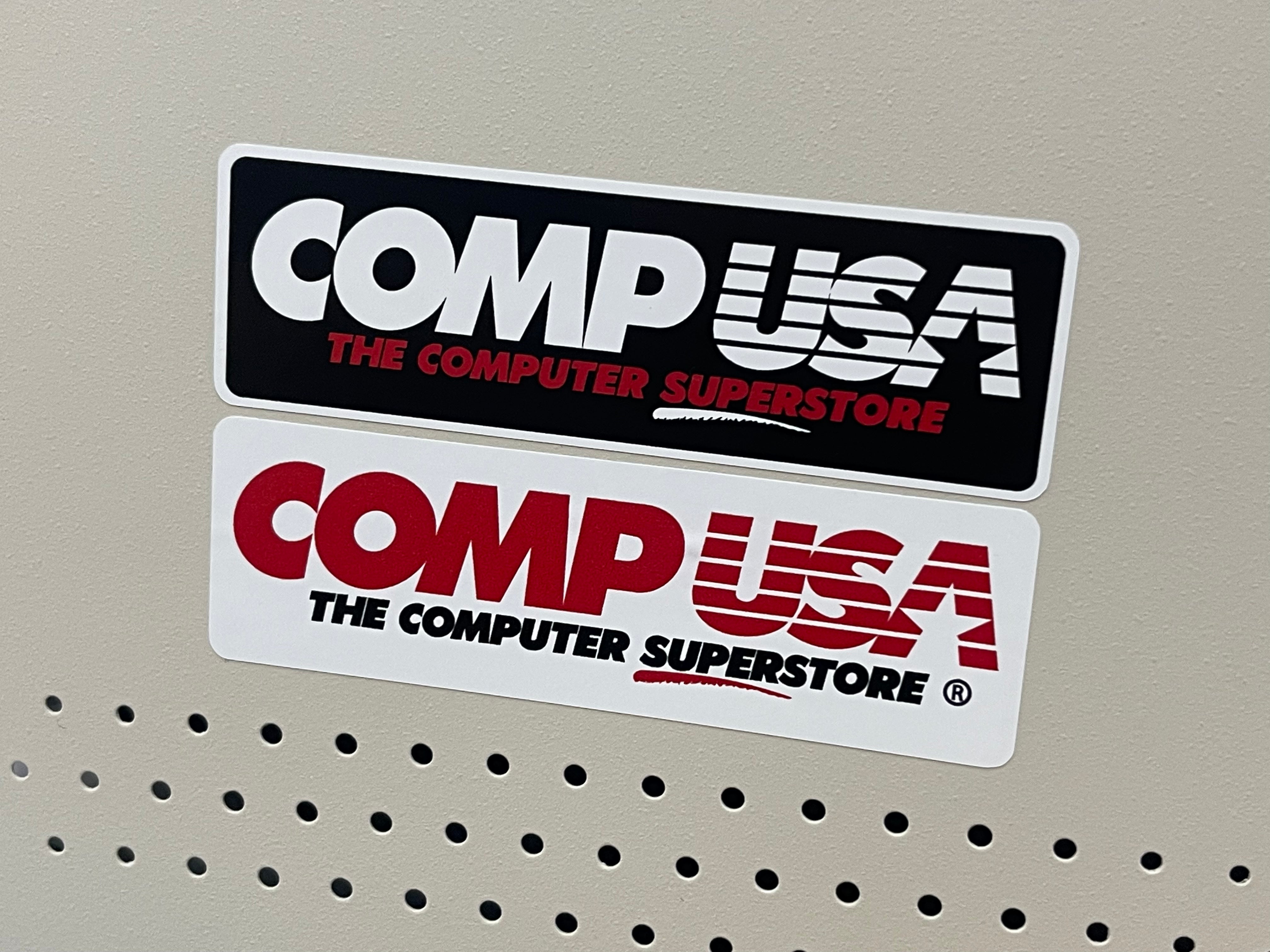 CompUSA Logo 90s Computer Store Stickers (2) – Geekenspiel