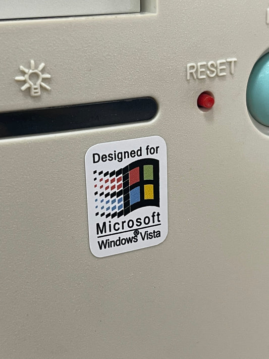 Windows Vista Case Badge Sticker - White