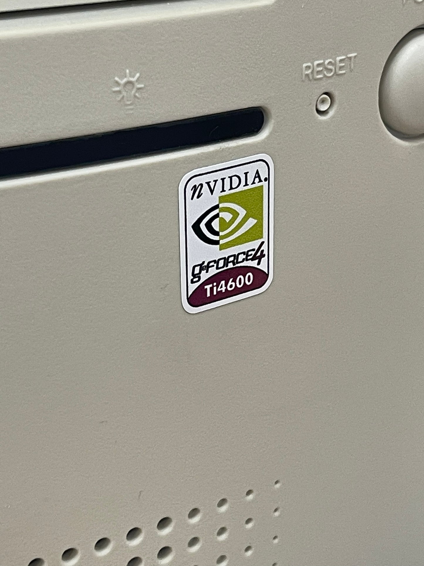 Nvidia Geforce4 Ti4600 Video Graphics Case Badge Sticker - White