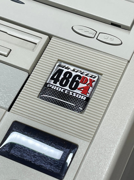 486 DX4 -Silver- Case Badge Sticker DOMED